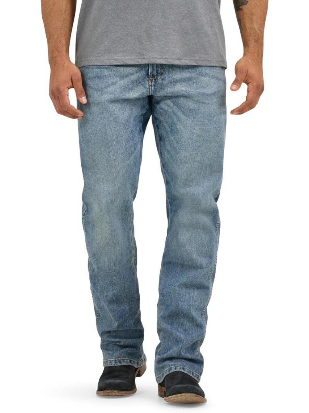 Men's Retro Relaxed Fit Boot Cut Jeans - Classic Style, Comfortable Denim Pants